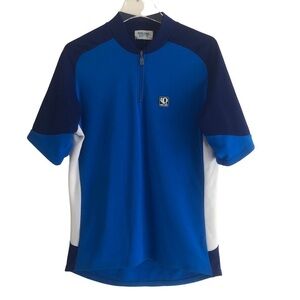 Pearl Izumi Women’s Road Cycling Three Pocket Back Top Blue Color Block Size XL